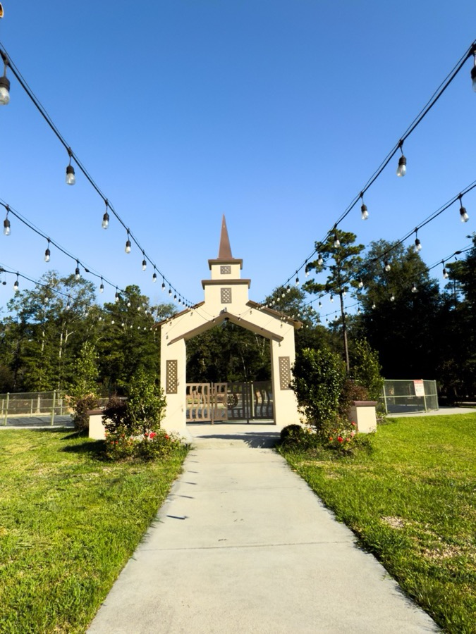Inspira Ranch chapel entrance with decorations